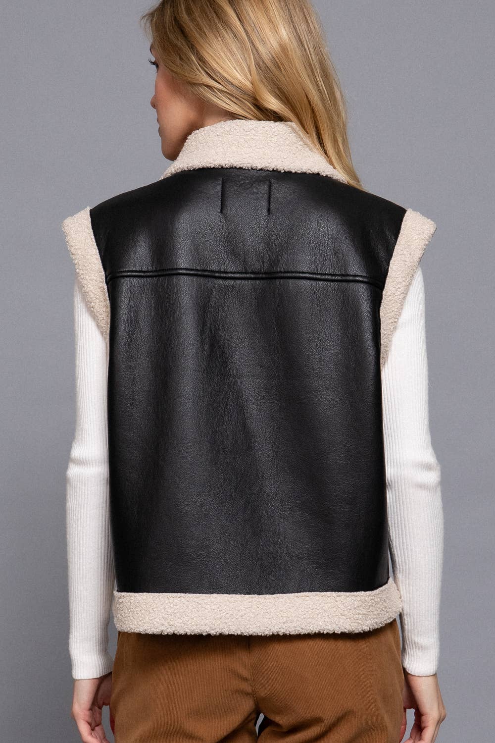 Active Basic | Active USA – wholesale Outerwear Vest - Women’s – Faux Leather Inner Fur Vest5