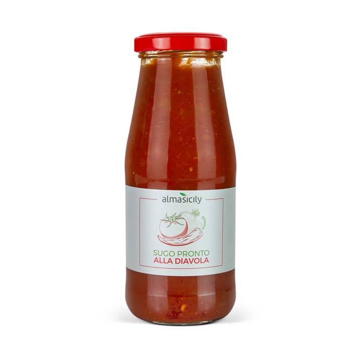 Sicilian sauce with Diavola Bott. 420g for wholesale by almasicily