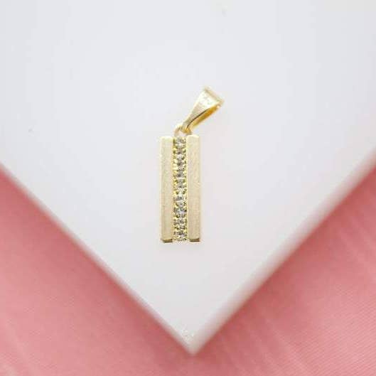 18K guld fyldt CZ sten rektangel vedhæng charme for engroshandel hos MIA Jewelry
