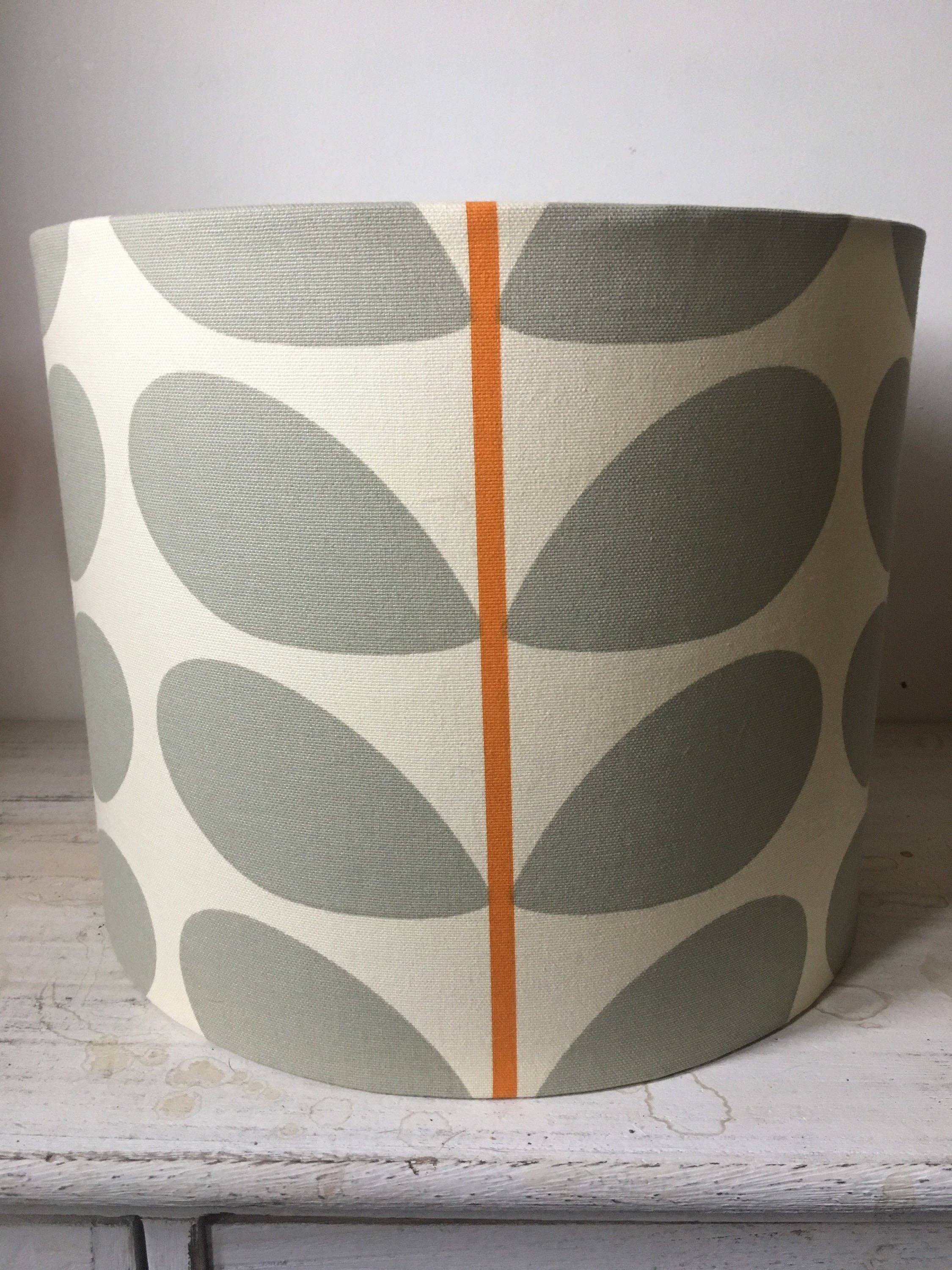 LouSeal Handmade Lampshades - Wholesale Lamp Shade - Orla Kiely Warm Gray & Orange Handmade Lampshade7