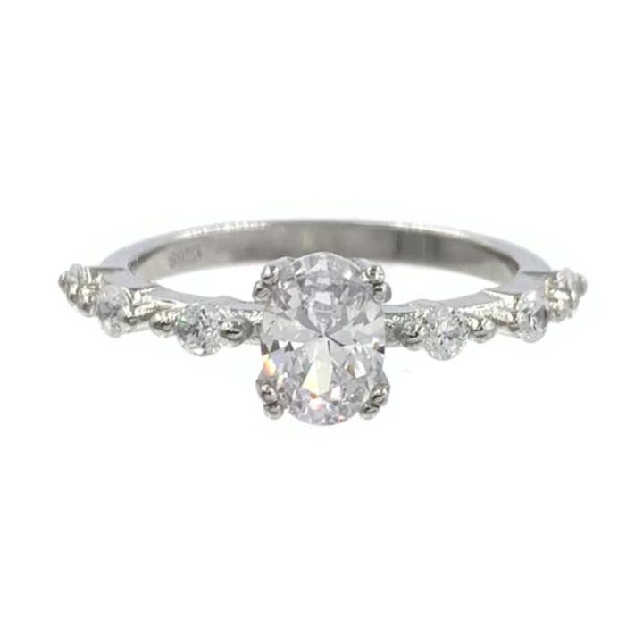 925 sterling zilveren CZ verlovingsring voor solitaire voor wholesale door Nisso & Co. NYC Jewelry Wholesale