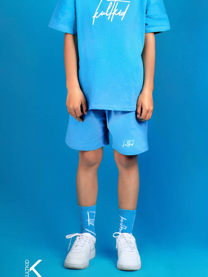 Loose Fit Shorts with Resistain® in Teal for wholesale by KULTKID