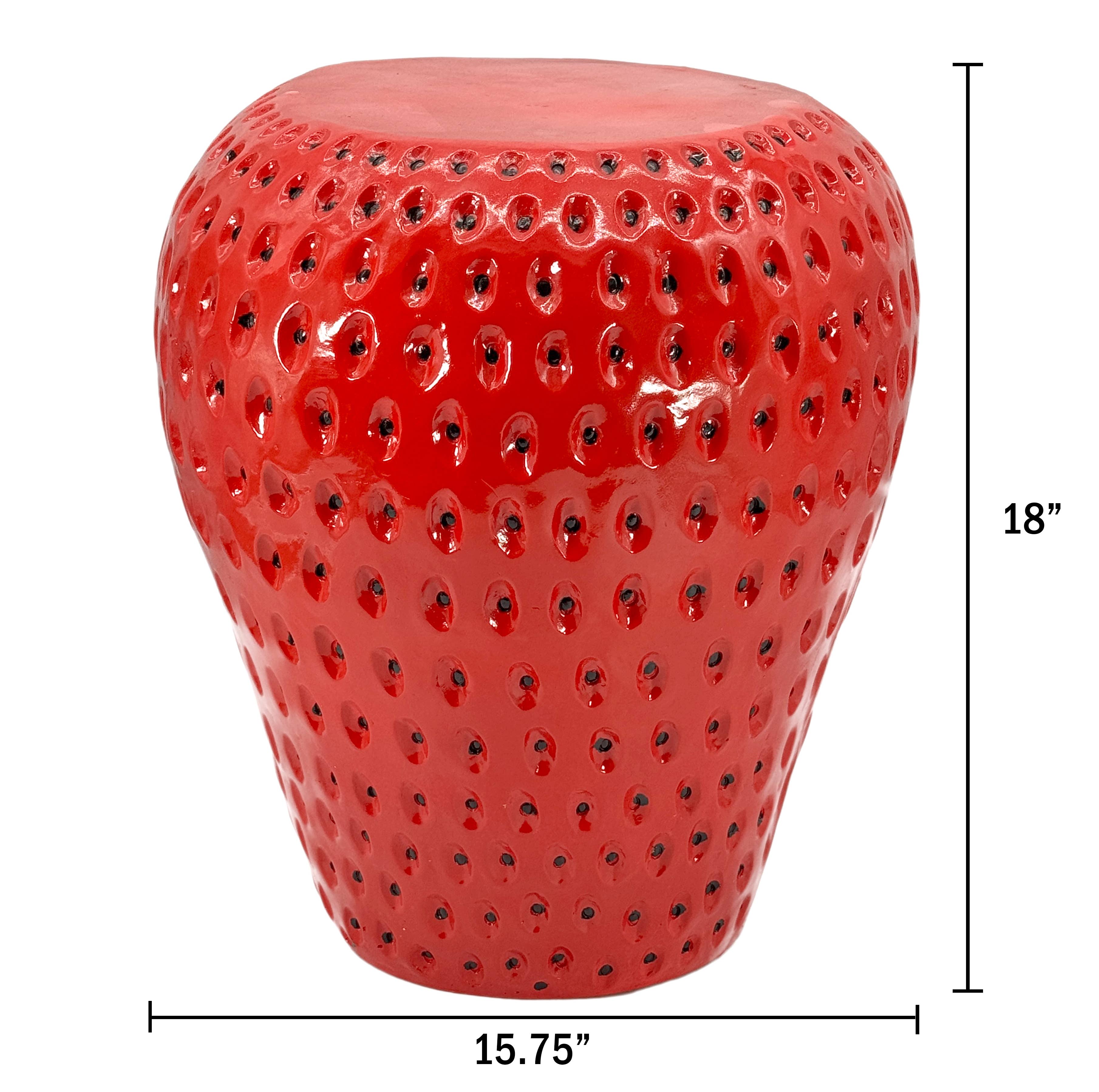 Galt International Company - Wholesale Stool - Red Strawberry Stool Polyresin Side Table 18"8