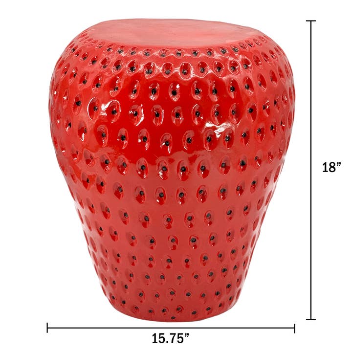 Galt International Company - Wholesale Stool - Red Strawberry Stool Polyresin Side Table 18"8