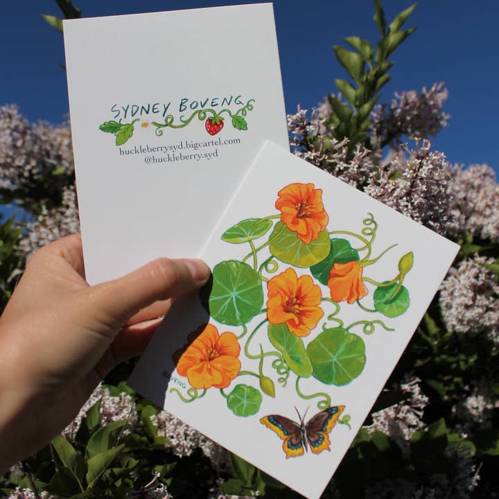 Grußkarte mit Kapuzinerkresse und Trauerumhang für den Großhandel von Sydney Boveng