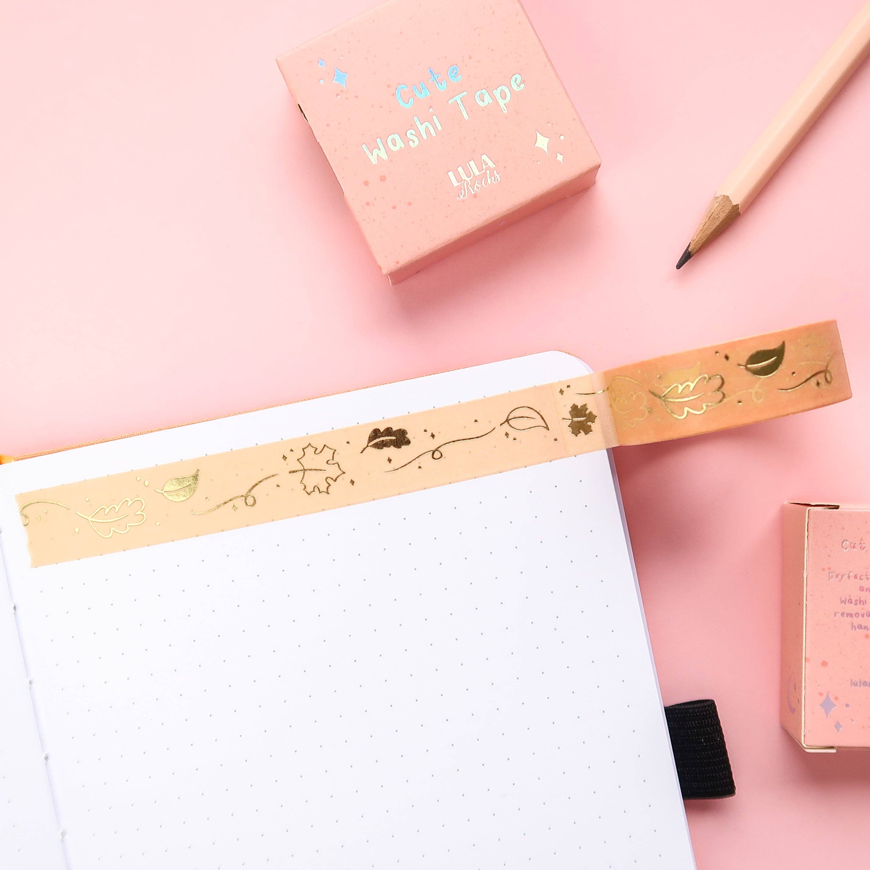Lula Rocks - Wholesale Washi Tape - Fall Leaves Gold Foil Washi Tape4