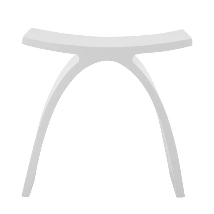 DAX Solid Surface Bathroom Stool, Standfree, Matte White Finish, 16-3/4 x 16-3/4 x 9-1/16 Inches (DAX-ST-01) for wholesale by DAX