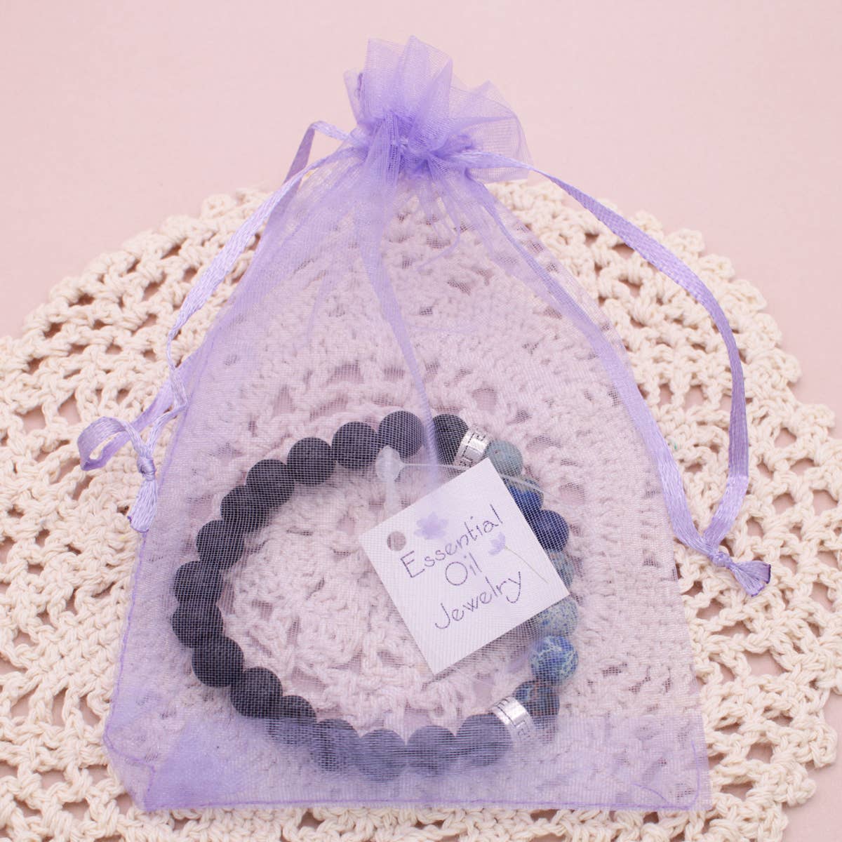 ZAD - Wholesale Aromatherapy Bracelet - Stone & Lava Bead Essential Oil Diffuser Stretch Bracelet2