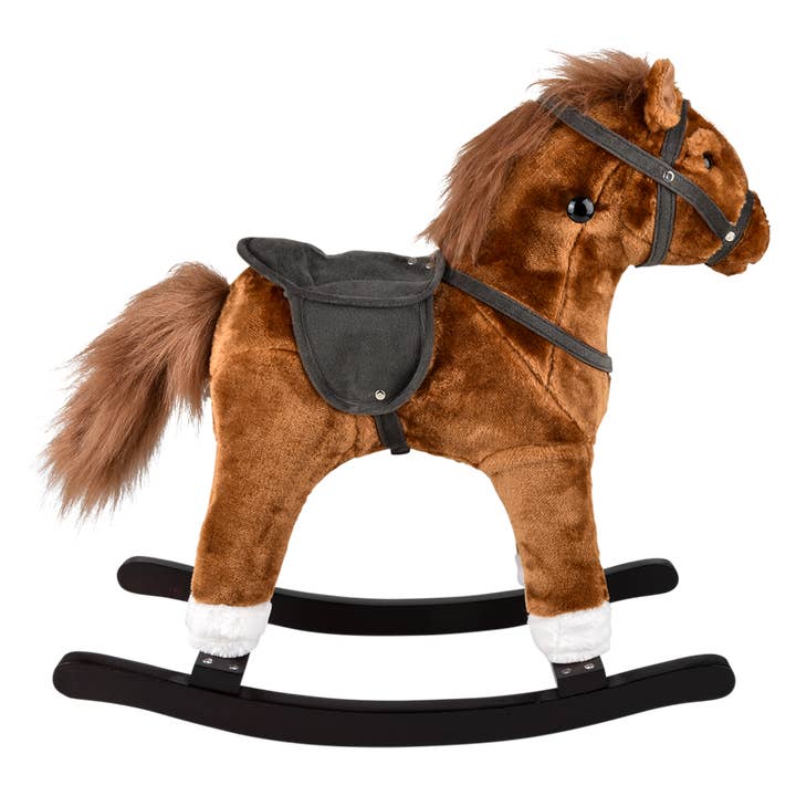 The Toy Network - Wholesale Rocking Horse - Kids - REPETE PONY - BROWN HORSE ROCKER WITH SOUND