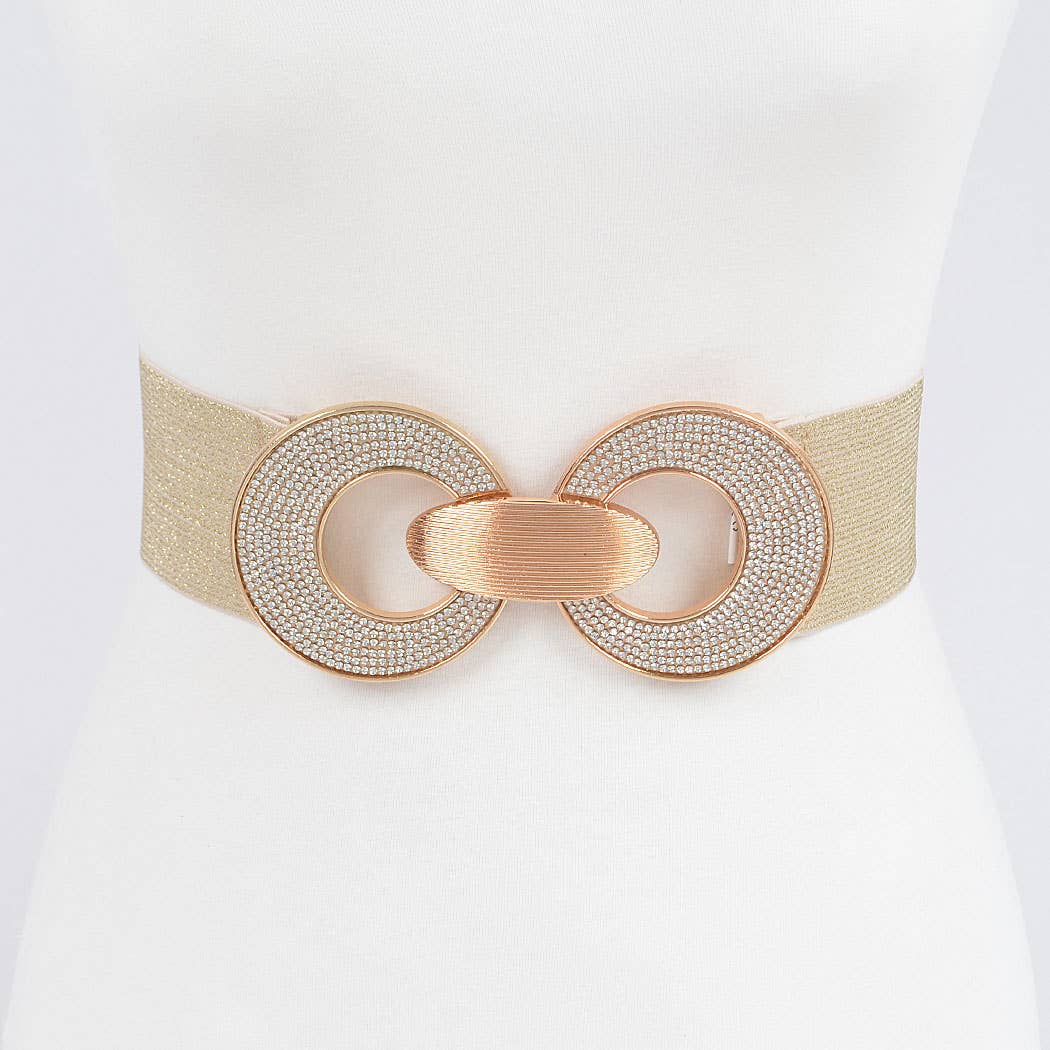 3AM BY H&D ACCESSORIES - Wholesale Belt - Women's - Rhinestone Two Buckle Elastic Belt8