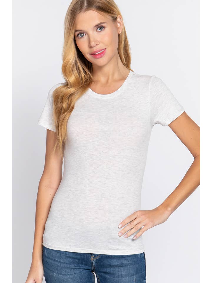 Active Basic | Active USA - Wholesale T-shirt – women's - Short Sleeve Crew Neck Cotton Spandex Jersey Top28