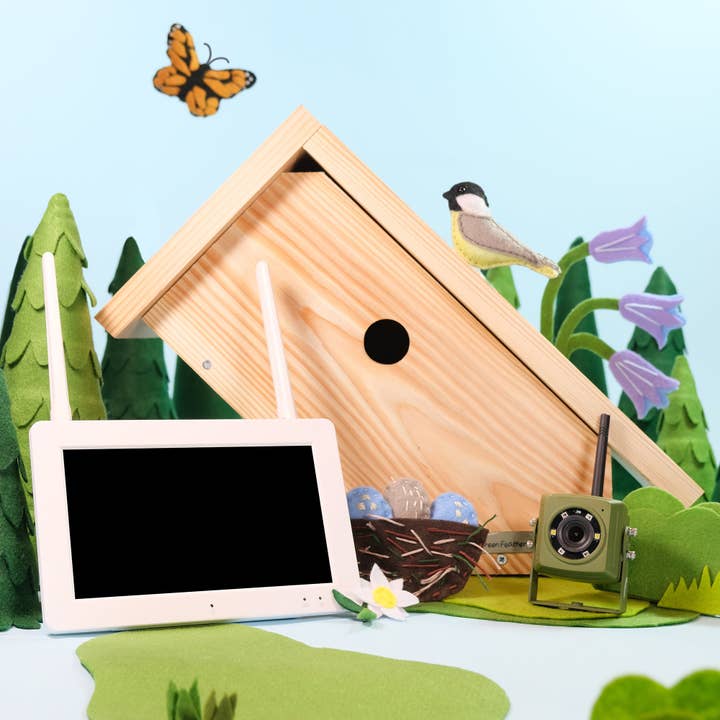 Wireless Side View Bird Box Camera & Screen Starter Pack for wholesale by Green Feathers