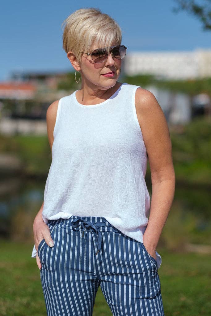 TINA Stephens Italy/Tees By Tina - Wholesale Tank Top - Women's - Lexa Lin-Co Tunic Tank (BT117)45