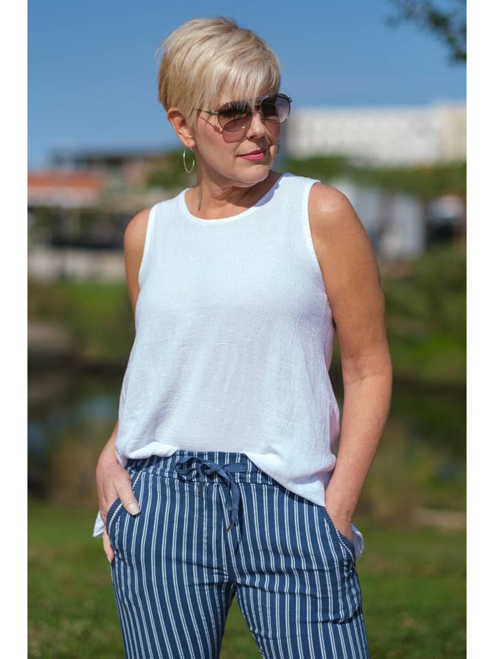 TINA Stephens Italy/Tees By Tina - Wholesale Tank Top - Women's - Lexa Lin-Co Tunic Tank (BT117)45