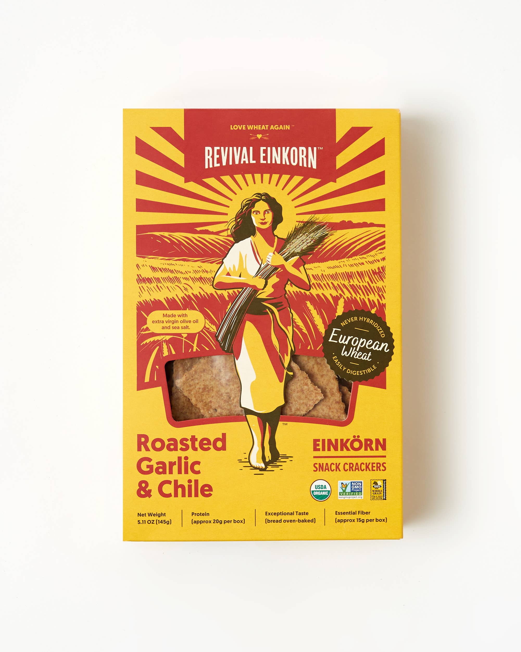 Revival Einkorn - Wholesale Crackers - Roasted Garlic & Chile1
