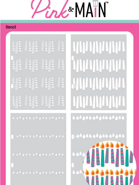 Birthday Candles Stencils (Set of 4) for wholesale by Pink and Main