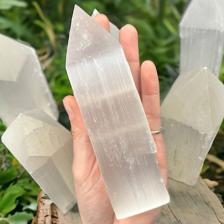 Selenite Obelisk for wholesale by Funky Stuff