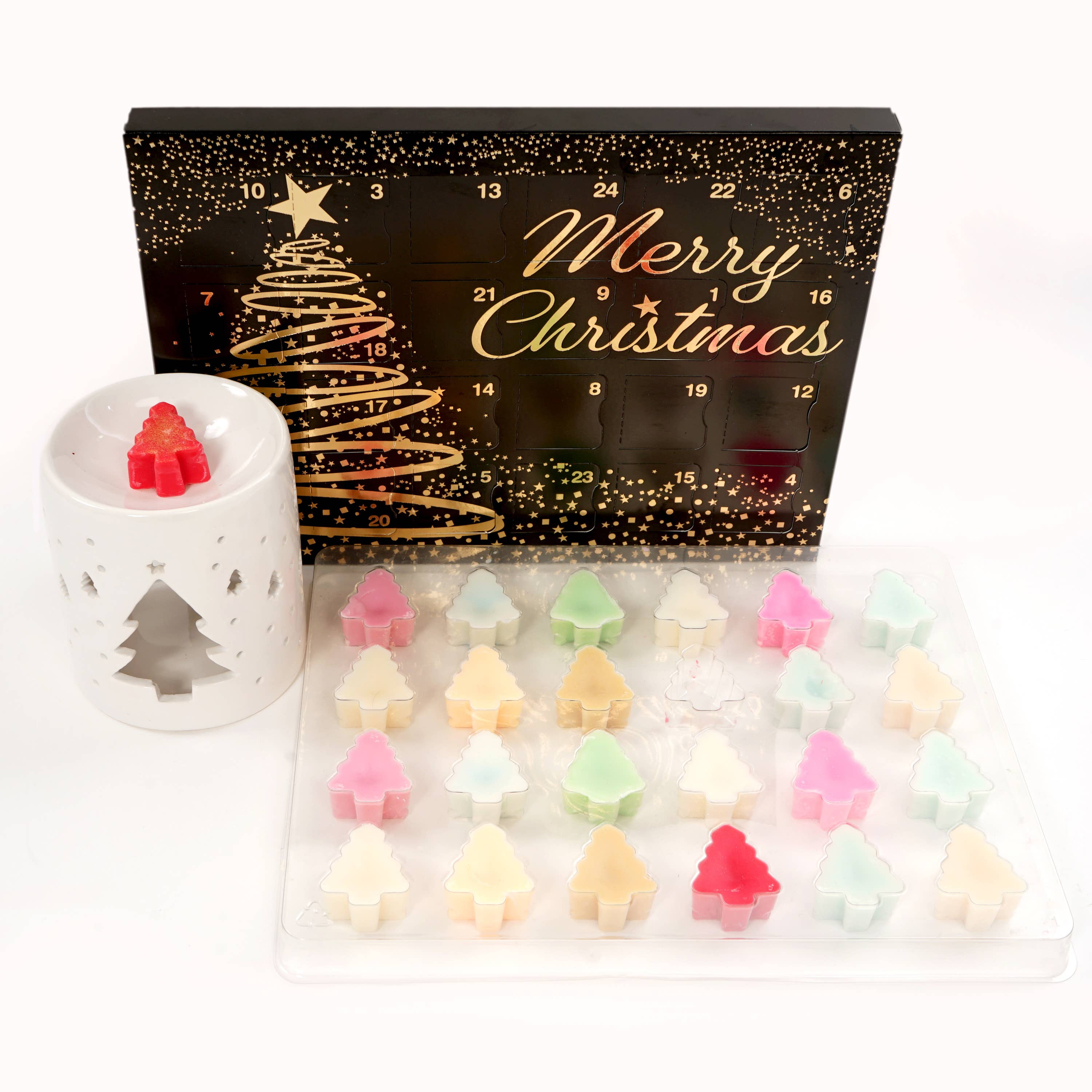 craftastik - Wholesale Wax Melt - 24 Cavity Christmas Tree ADVENT Wax Melt Clamshell - BLACK)3