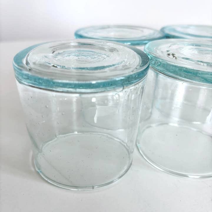 High crafty - Wholesale Drinking Glass/Cup - π§ Set of 4 Beldi Translucent Blue Recycled Glasses β Crafts4