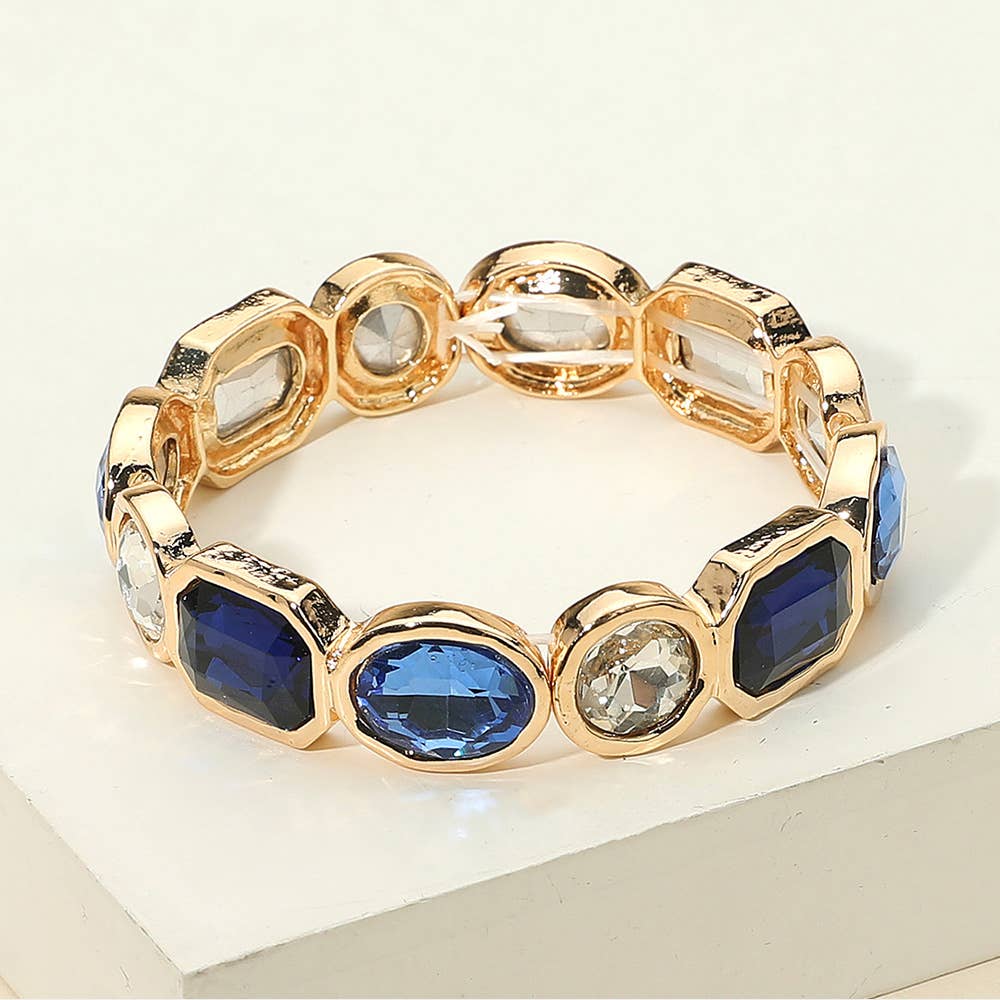 Sensibling Corp. – Pulseira por atacado – Pulseira Elástica com Pedra Oval de Corte Esmeralda Acentuada10