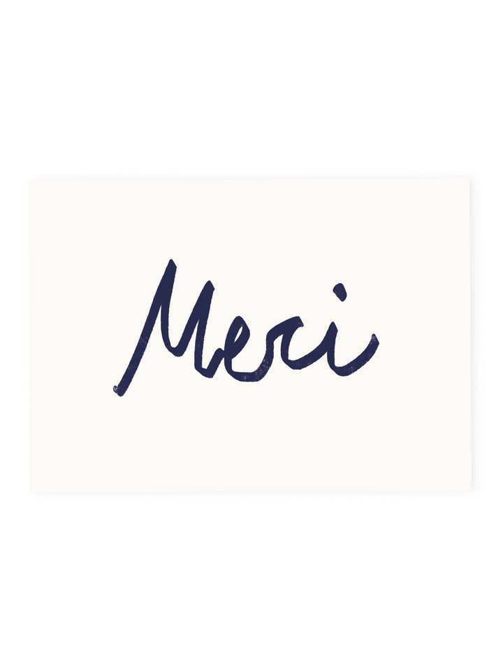 Postcard 'Merci' (risography) for wholesale by L'Atelier Samedi