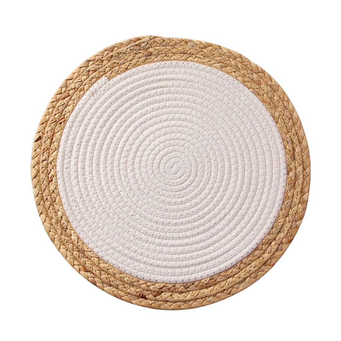 Fennco Styles – wholesale Placemat – Hand-Woven Rattan Cotton Braided Rope Placemat2