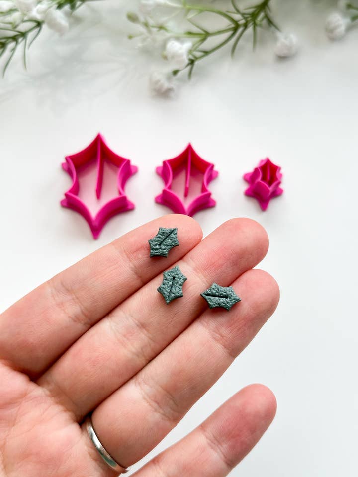 Cortador de Arcilla Polimérica Hoja de Acebo de Navidad para venta al por mayor de Tera Clay