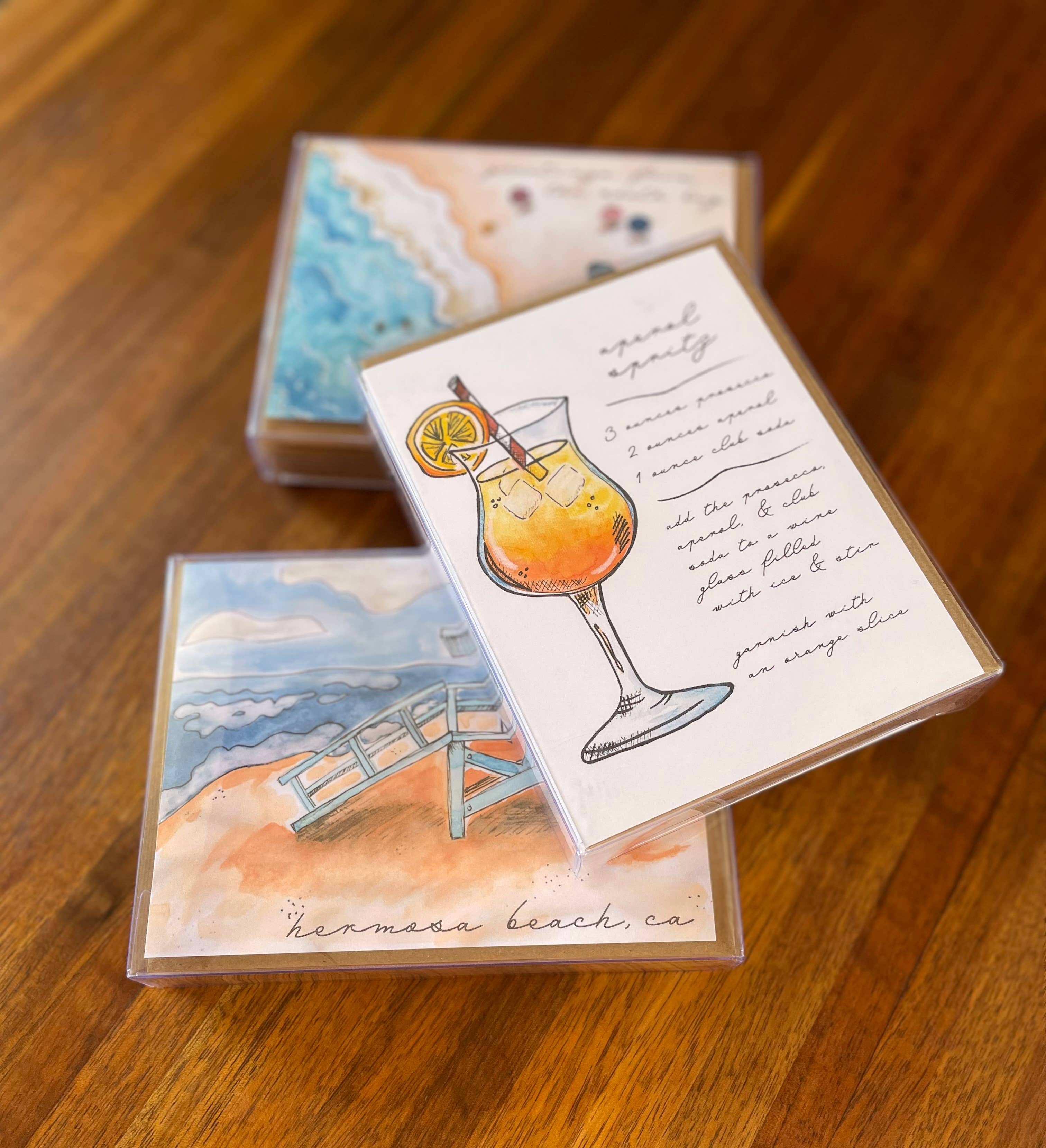 Kerry Quinn's Kitsch - Wholesale Everyday Greeting Card - Ocean Pier Card - aerial, beach, chalk art, aquarium4