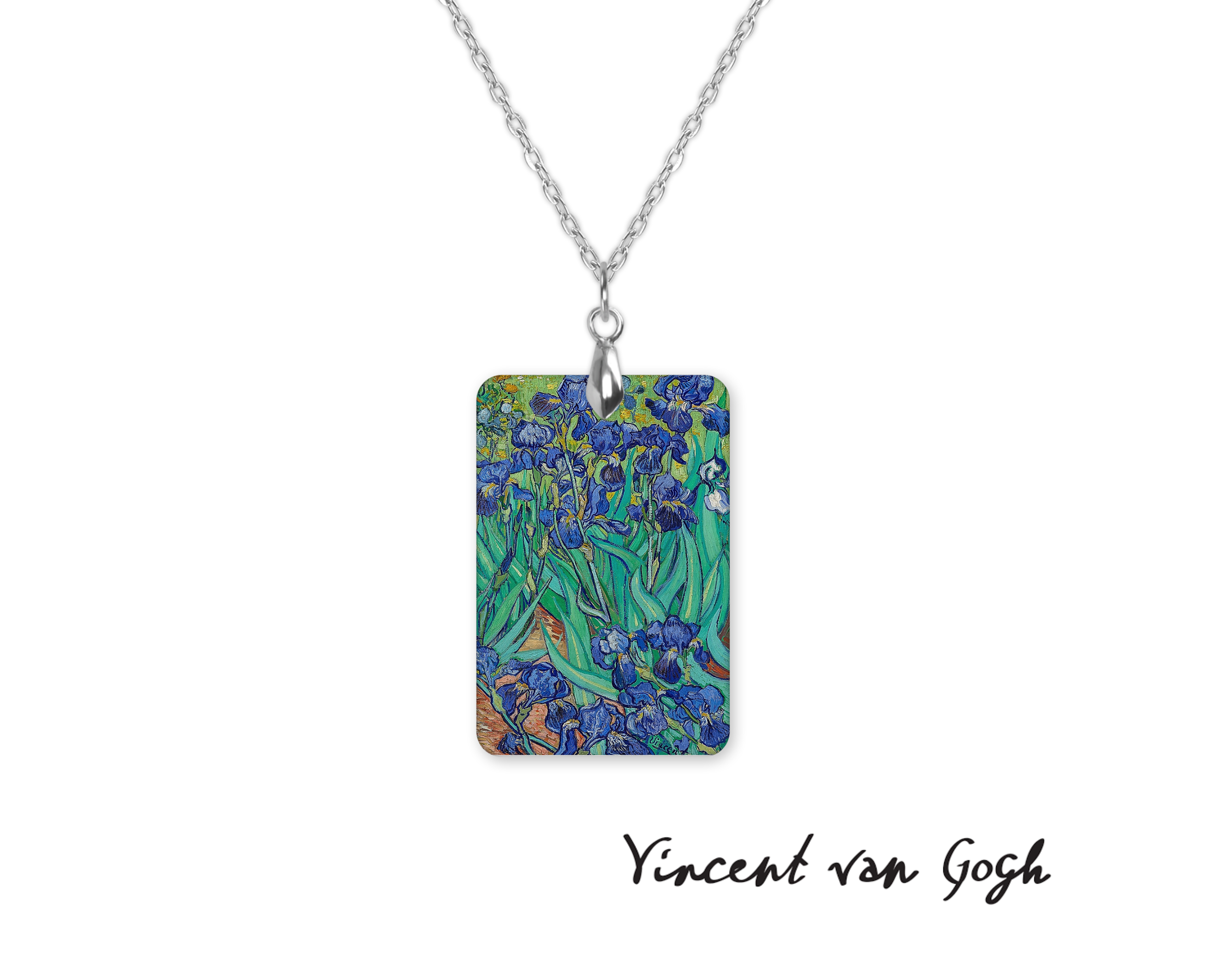 Miss Crabtree - Wholesale Halskettinghanger - Vincent Van Gogh Draagbare Kunst Iris Print Ketting0
