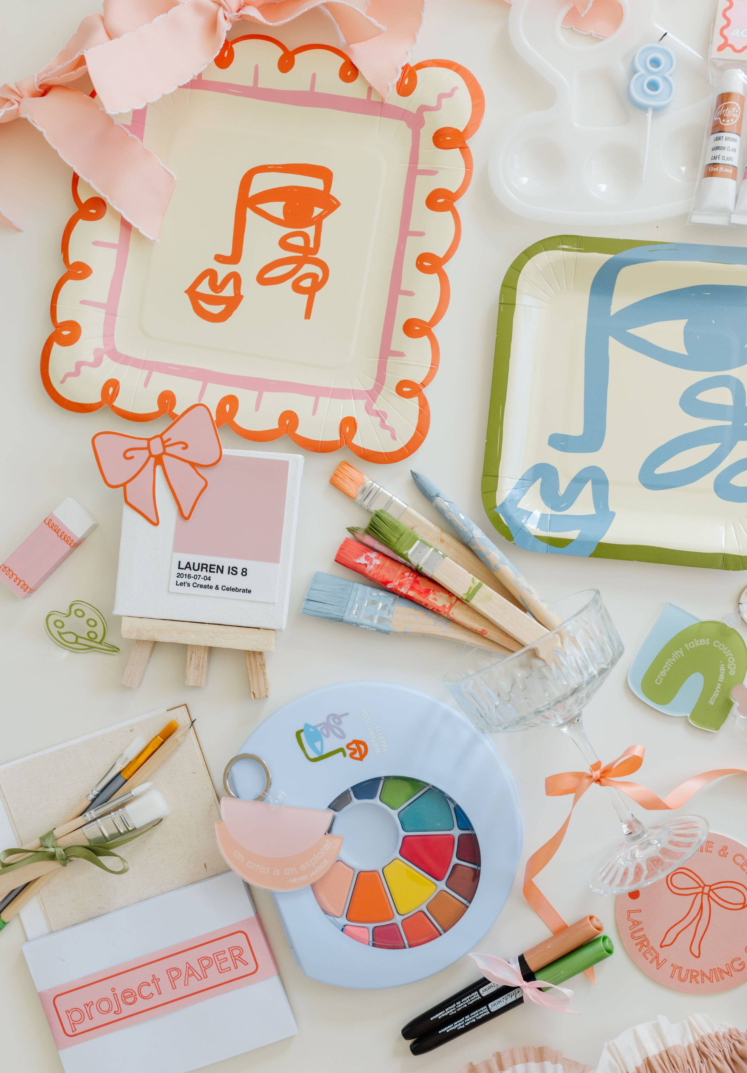 POP Party Supplies, LLC - Wholesale Disposable Plate - Two Face Dessert Paper Plates (x 12) - Art Party Collection4