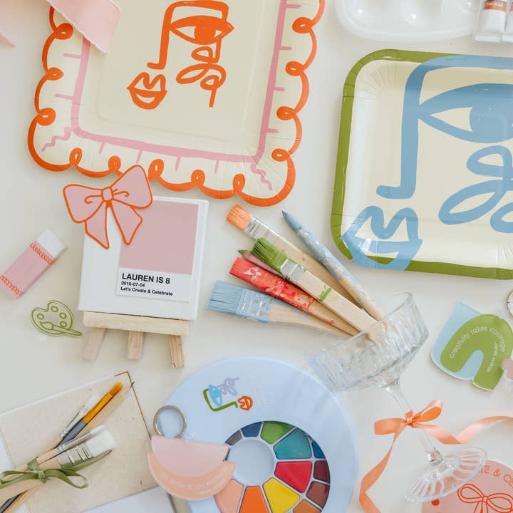 POP Party Supplies, LLC - Wholesale Disposable Plate - Two Face Dessert Paper Plates (x 12) - Art Party Collection4