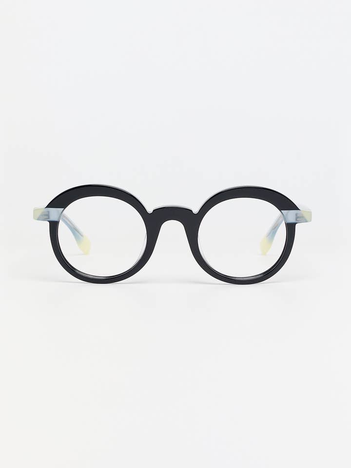 Montures Optiques Tricolore Bleu Foncé/ Bleu Uni/ Jaune Uni pour la vente par TIWI