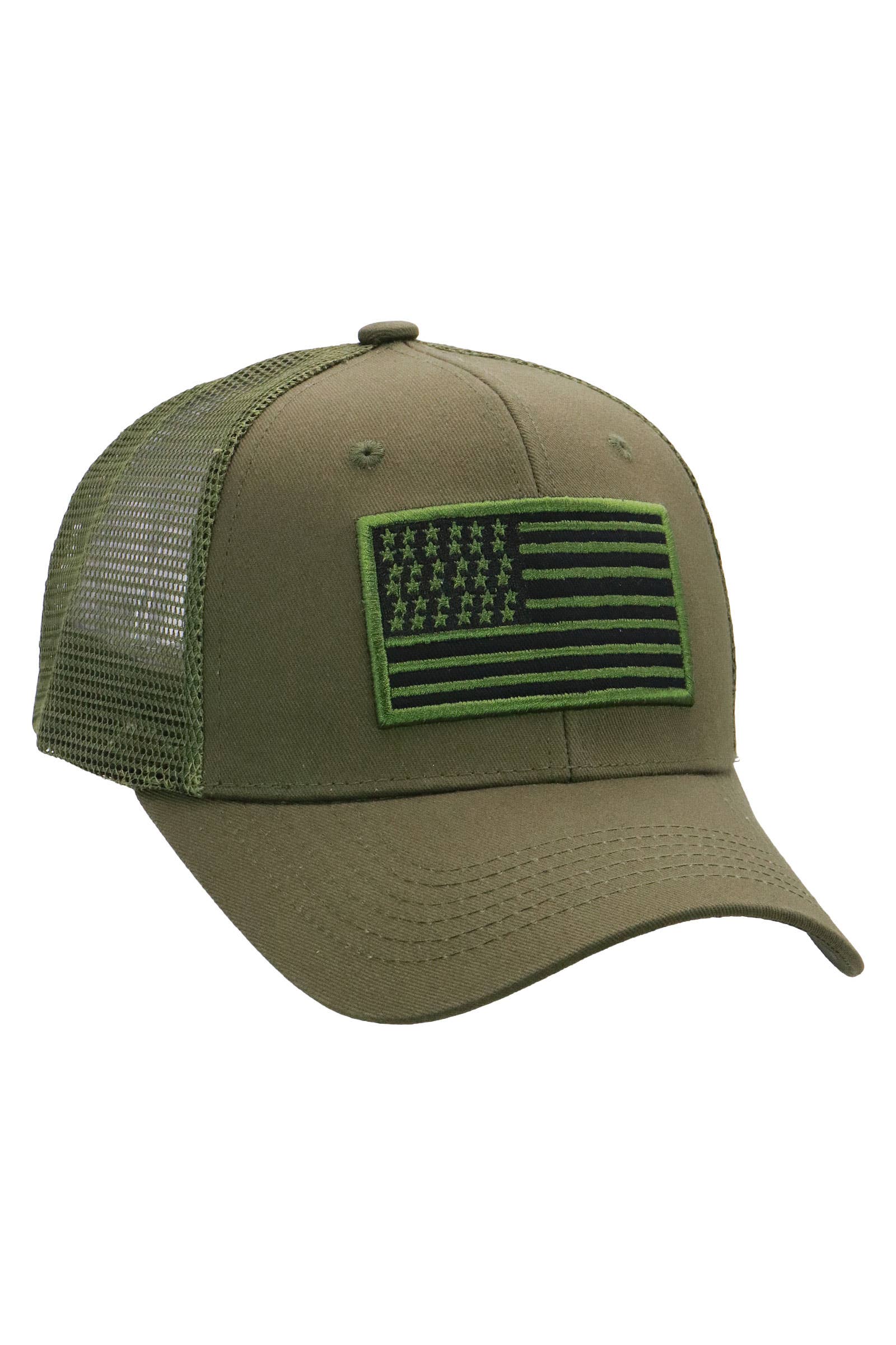 Cap Zone - Wholesale Trucker Hat - Unisex - American Flag Patch Cotton Trucker Hat3