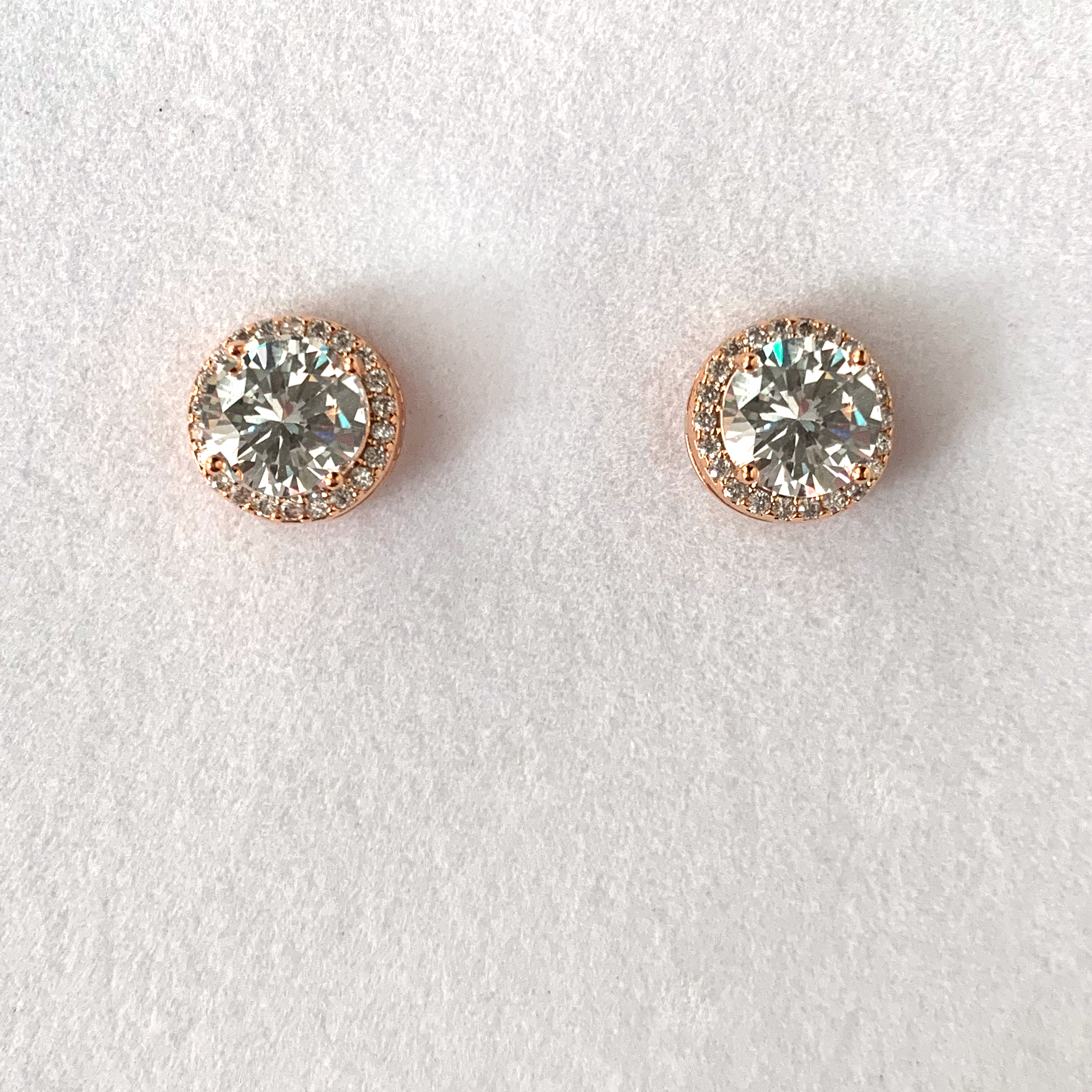 Amandine Jewelry - Wholesale Stud/Post Earrings - Simulated Diamond Halo Earrings3