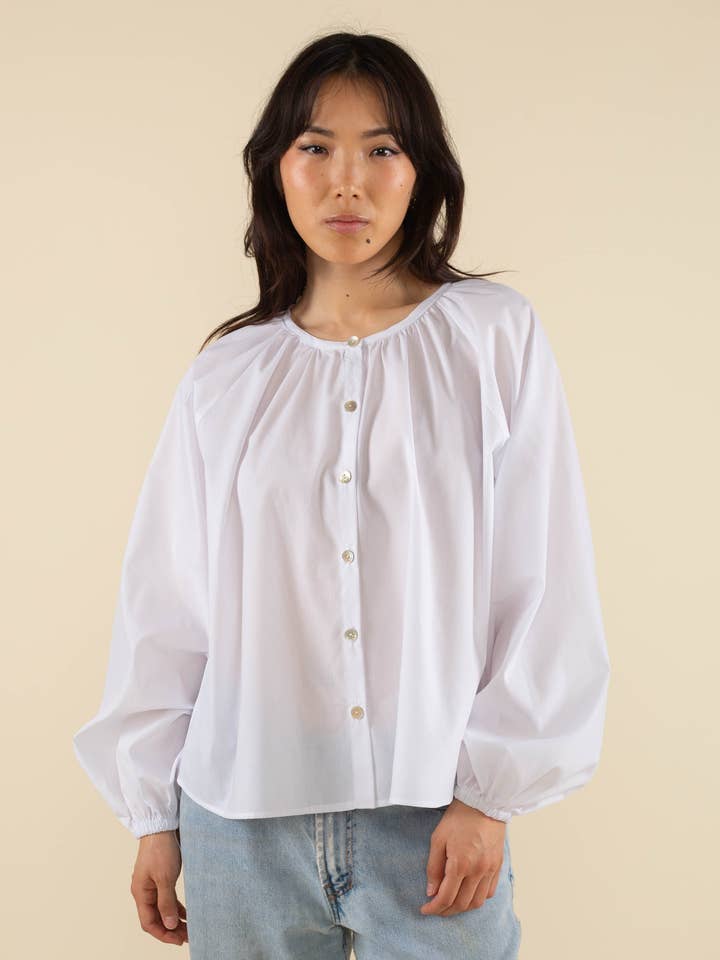 Descanso Button Front Long Sleeve Top for wholesale by NLT
