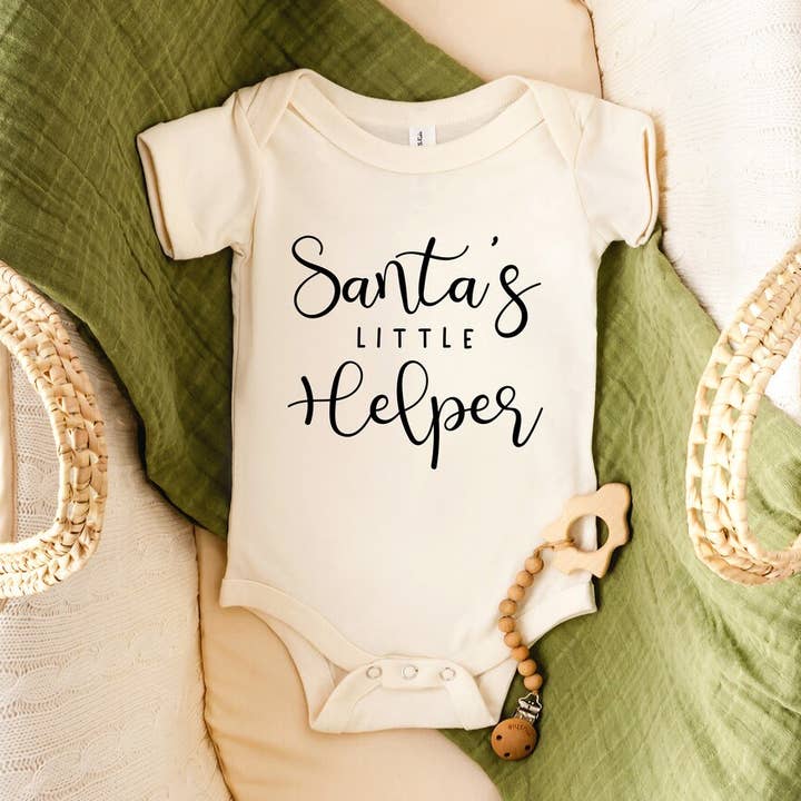 Santa's Little Helper Baby Bodysuit | Baby Christmas for wholesale by Dorothy’s Reason