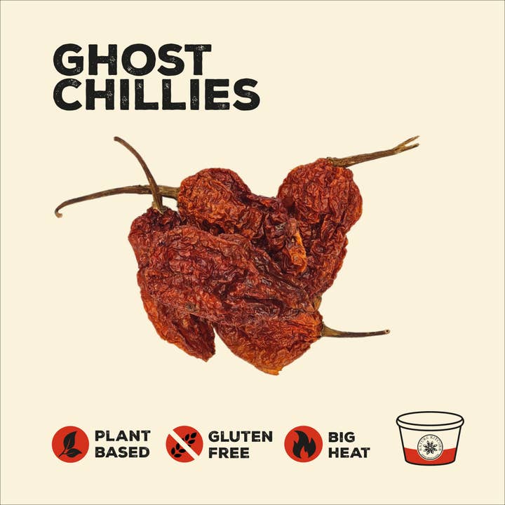 Nature Kitchen Co Ltd - Venta al por mayor Especias secas - Chilli Ghost - Bhut Jolokia 1 bote de 10 g