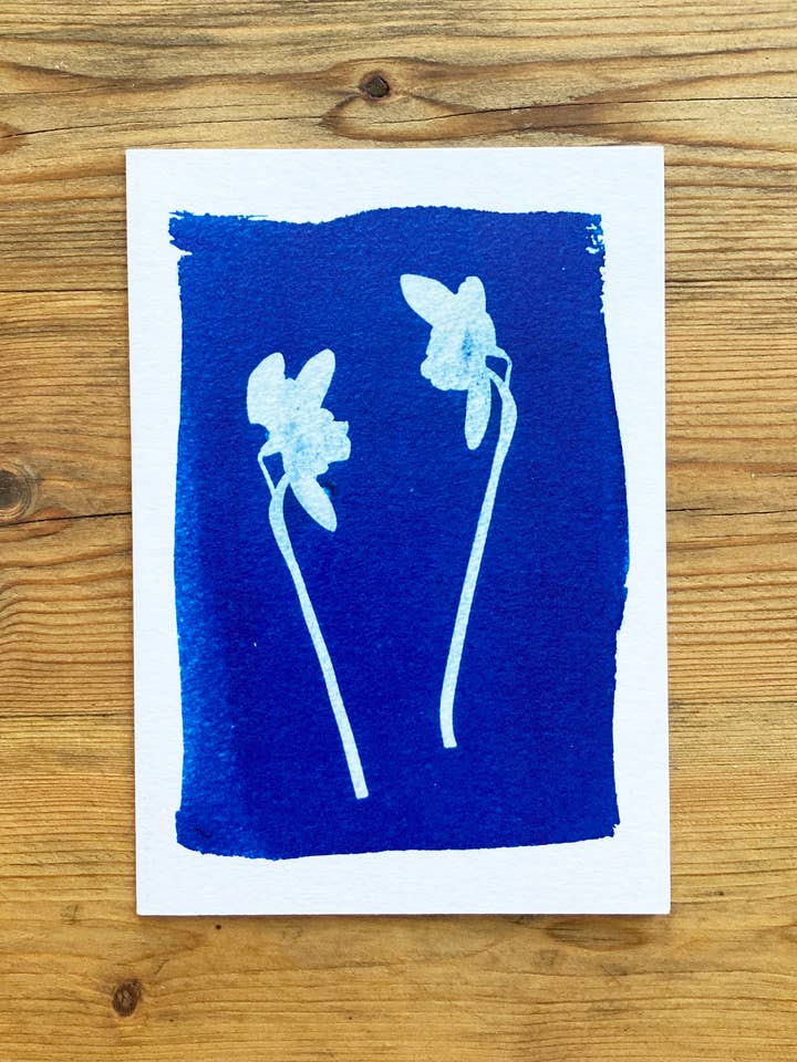 'Snedråber' Botanisk Blå Hilsner Card for engroshandel hos Made By McDuff