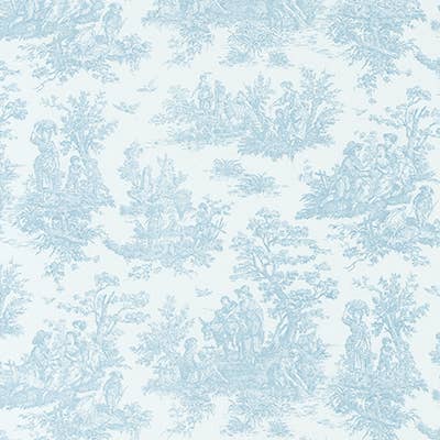 Liz And Roo - Wholesale Cot/Crib Sheets - Light Blue Toile Crib Rail Cover with Gingham Fabric Ties