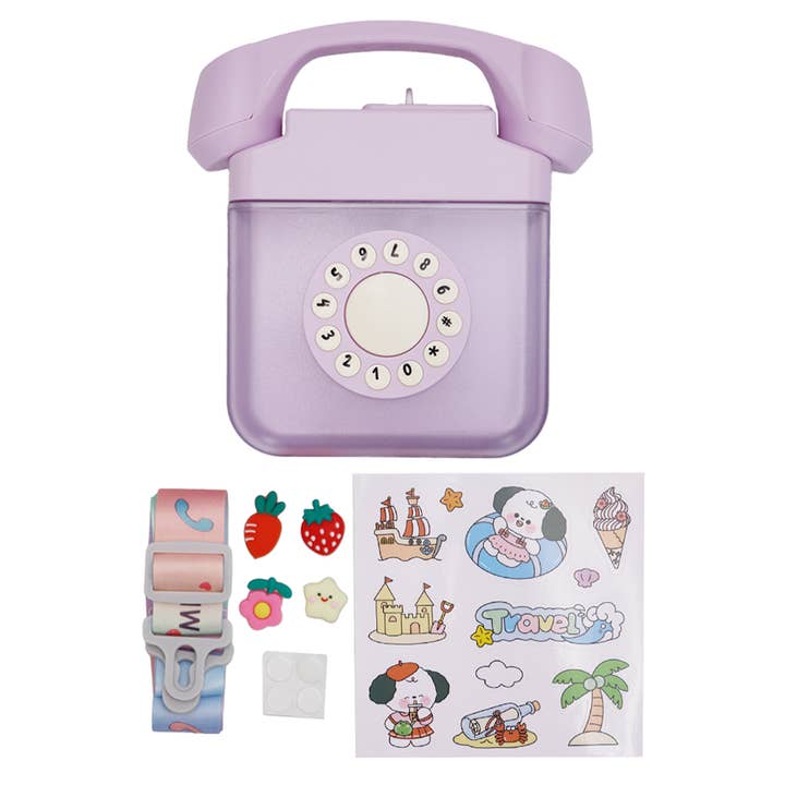 Cap Zone – wholesale Water bottle – Retro Telephone Sippy Straw Travel Water Cup3