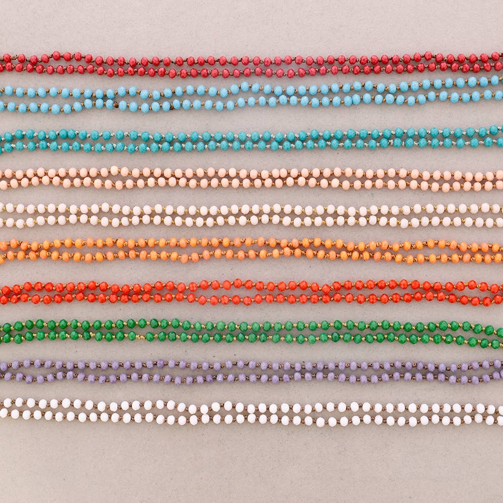 Sonata - Vendita all'ingrosso Collane di perline/perle - Collana lunga Sonata con nodi in cristallo sfaccettato 1,5 m x 6 mm5