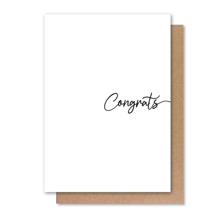 CONGRATULATIONS GREETING CARD - WHITE for wholesale by How Lovely