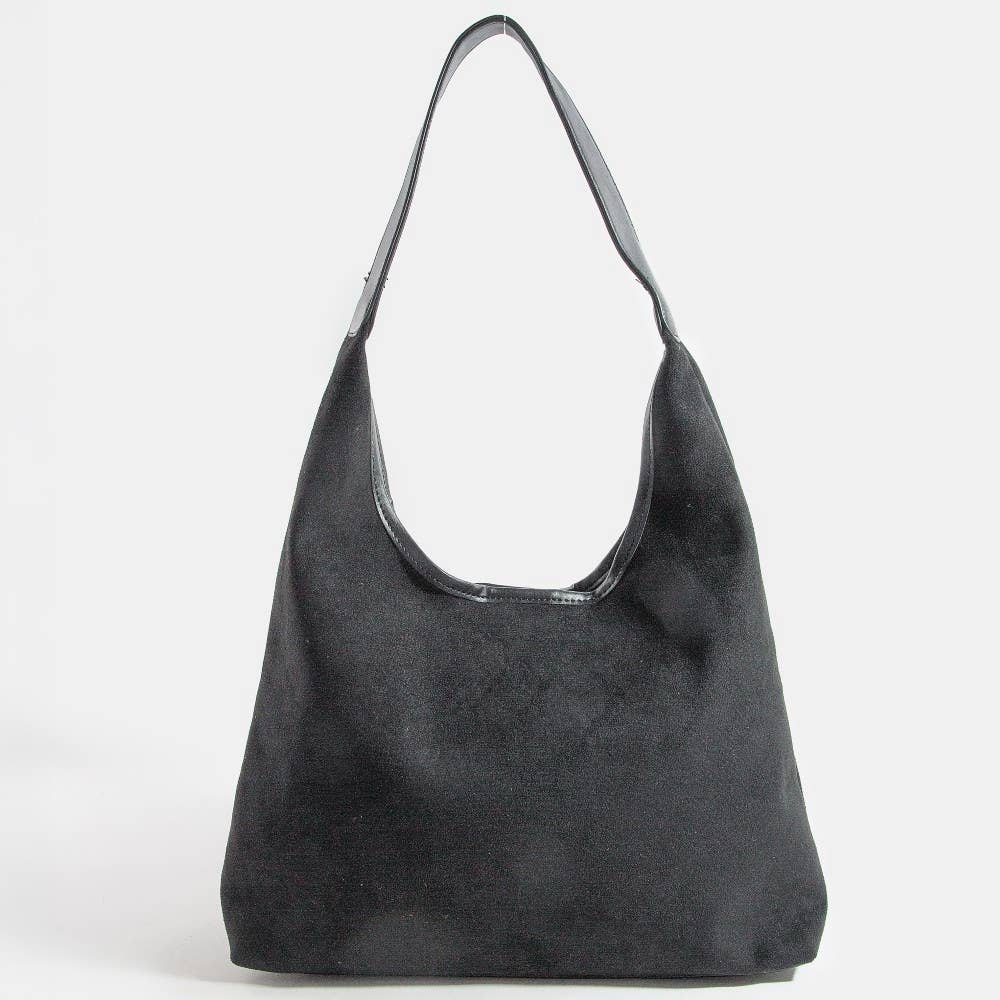 Collections by Fame Accessories – wholesale Bärkasse - Dam – Hobo-väska med detaljer i mockaläder5