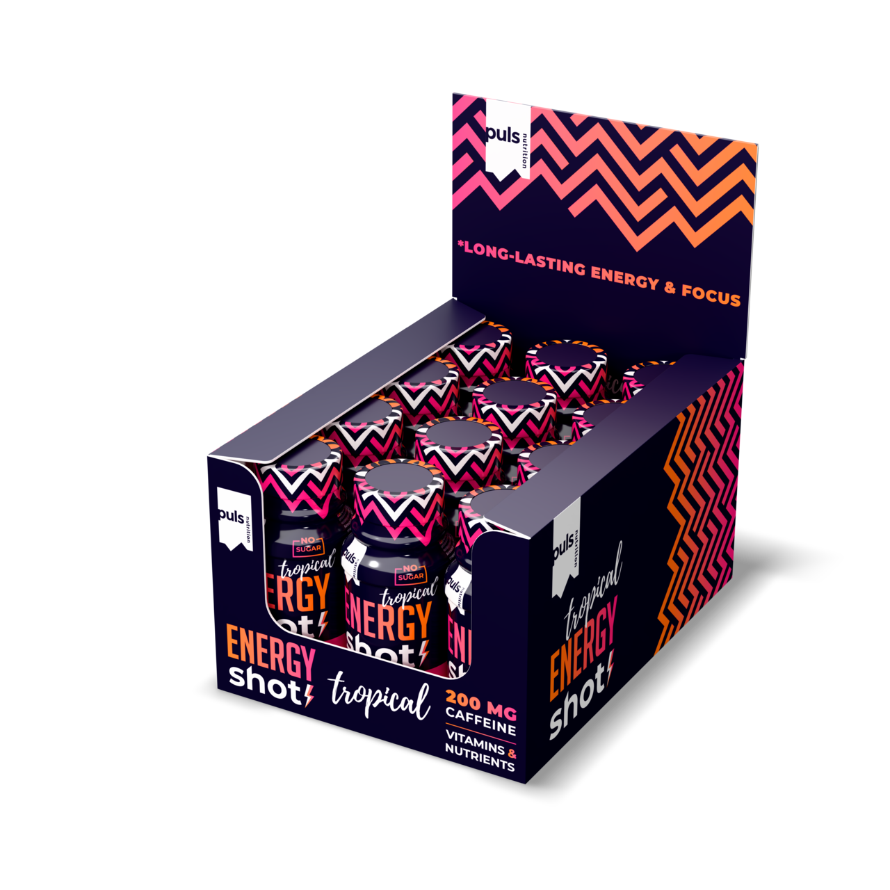 Puls Nutrition – Bebida desportiva/energética por atacado – ENERGY SHOT Tropical 60 ml1