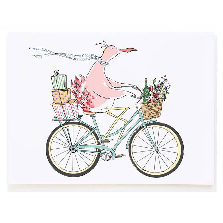 Bird on Bicycle for wholesale by mollyOcards