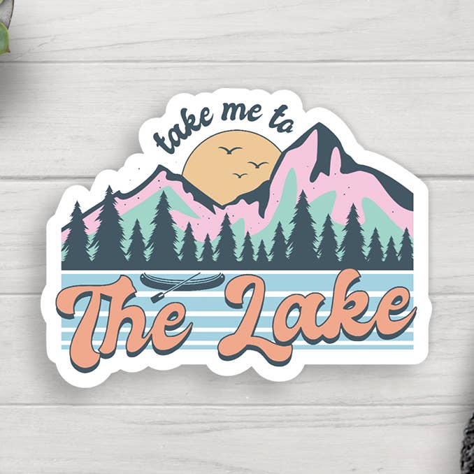 Take Me To The Lake Vinyl Sticker for wholesale by Expression Design Co