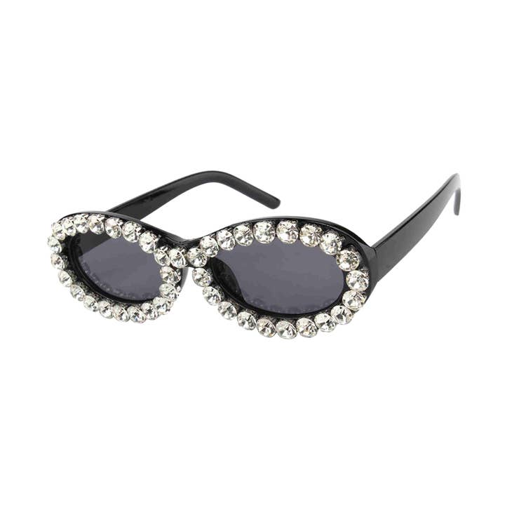 Lunettes de soleil glamour ovales en cristal pour la vente par V by Vye Eyewear