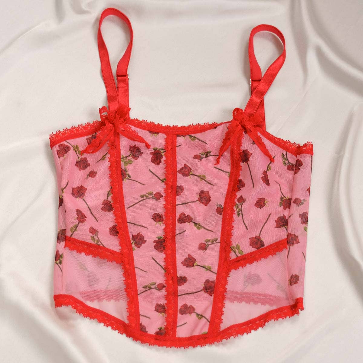 A Dozen Roses Printed Corset for wholesale on Faire1