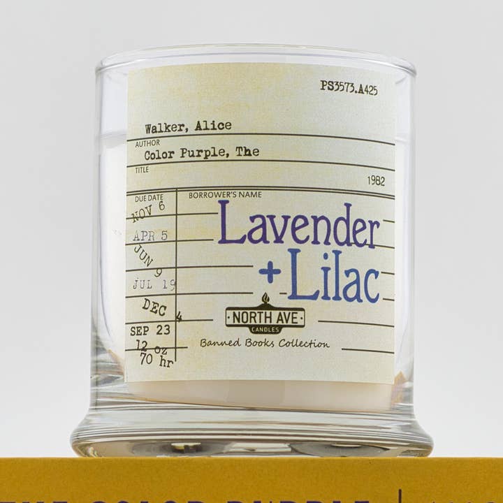 Banned Book Candle / The Color Purple / Bookstore Sidelines for wholesale by North Ave Candles