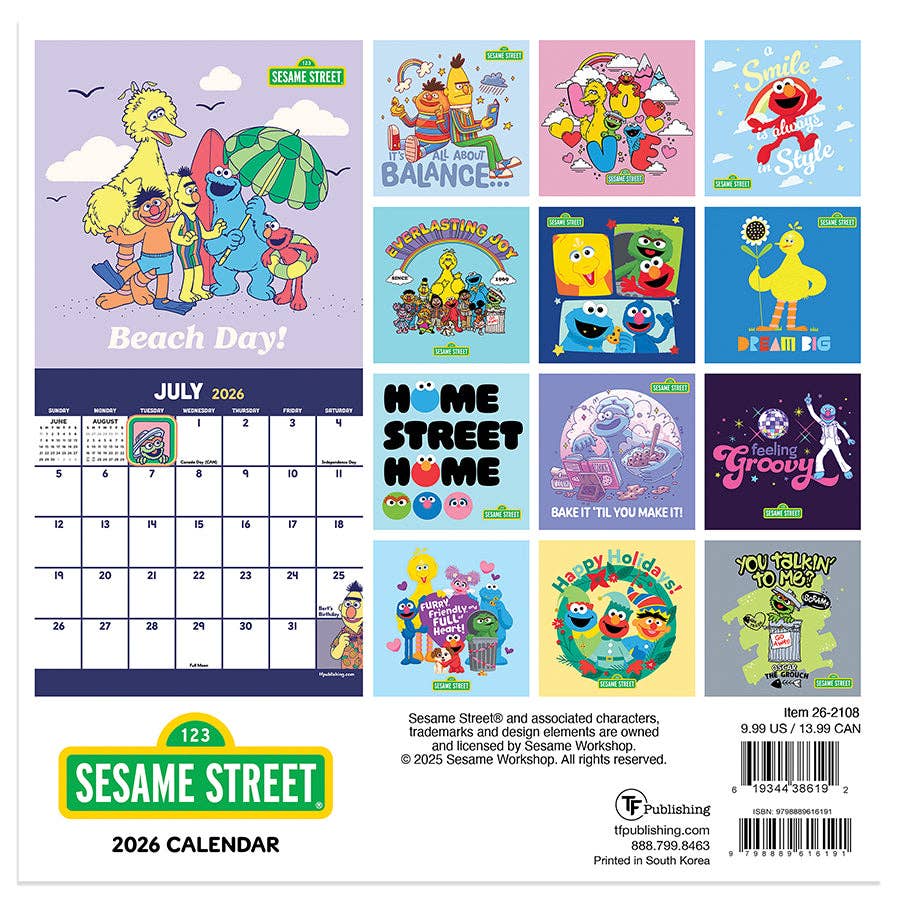 TF Publishing - Paper Goods - Wholesale Calendar - 2026 Sesame Street Mini Calendar4
